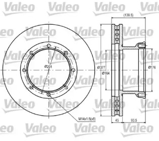 Тормозной диск VALEO 187084