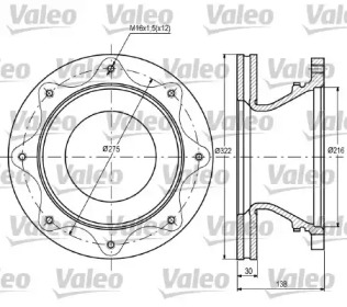 Тормозной диск VALEO 187085