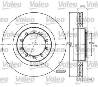 Тормозной диск VALEO 187097