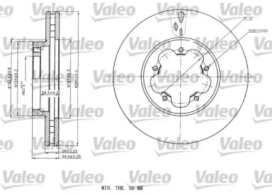 Тормозной диск VALEO 187150