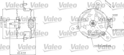 Электродвигатель, вентилятор радиатора VALEO 698408