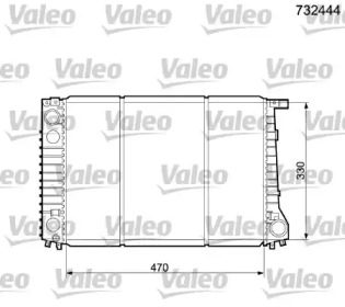 Радиатор, охлаждение двигателя VALEO 732444