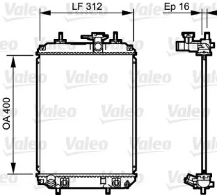 Радиатор, охлаждение двигателя VALEO 735259