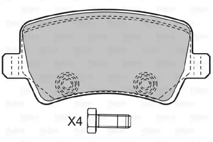 Комплект тормозных колодок VALEO 598928