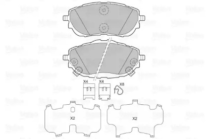 Комплект тормозных колодок VALEO 601362