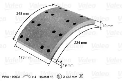 Комплект колодки тормозной накладки VALEO 219801