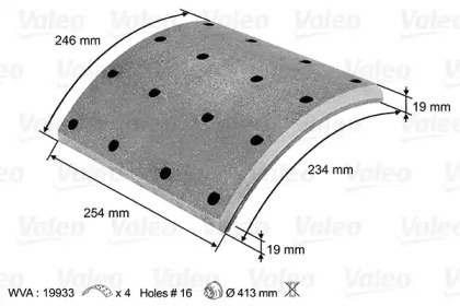 Комплект колодки тормозной накладки VALEO 219933