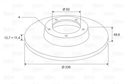Тормозной диск VALEO 186714