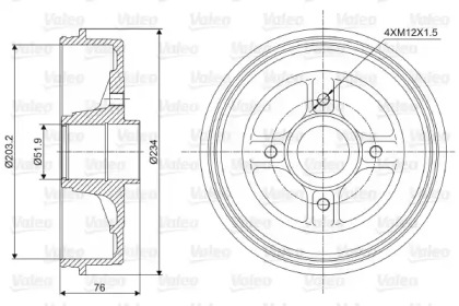 Тормозный барабан VALEO 237008