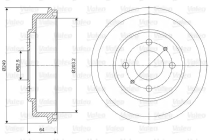 Тормозный барабан VALEO 237013