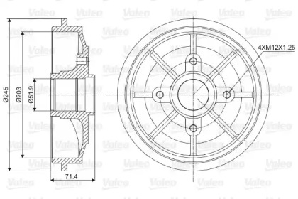 Тормозный барабан VALEO 237016