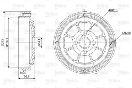 Тормозный барабан VALEO 237022