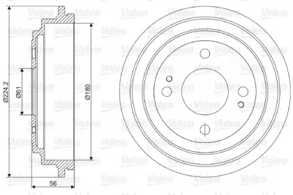 Тормозный барабан VALEO 237030