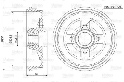 Тормозный барабан VALEO 237034