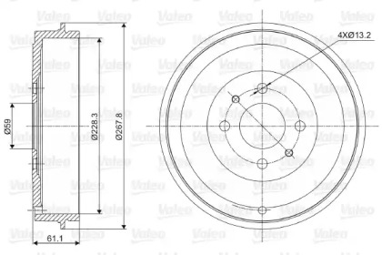 Тормозный барабан VALEO 237036