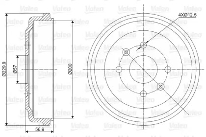 Тормозный барабан VALEO 237041