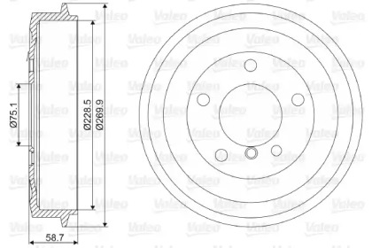 Тормозной барабан VALEO 237042