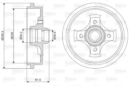 Тормозный барабан VALEO 237049