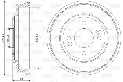 Тормозный барабан VALEO 237051