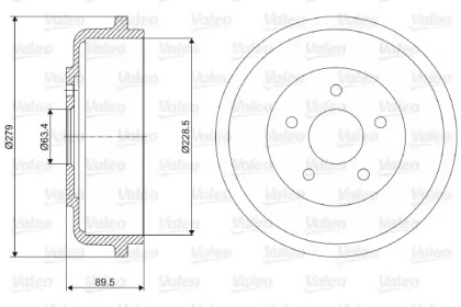 Тормозный барабан VALEO 237053