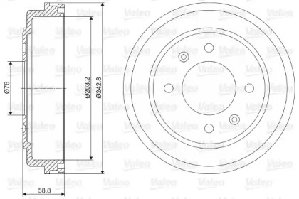 Тормозный барабан VALEO 237055