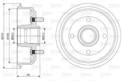 Тормозный барабан VALEO 237066