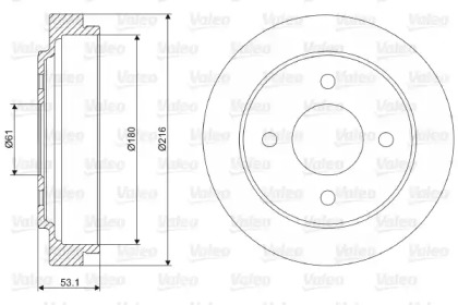 Тормозный барабан VALEO 237075