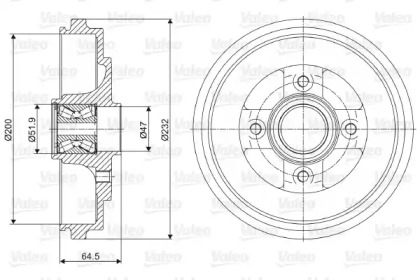 Тормозный барабан VALEO 237079