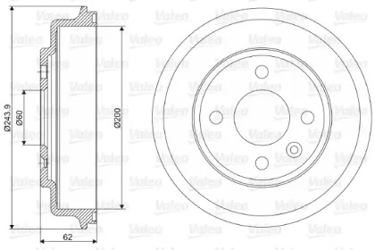 Тормозный барабан VALEO 237089