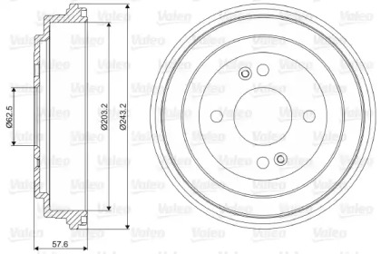 Тормозный барабан VALEO 237091