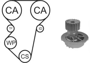 Водяной насос + комплект зубчатого ремня AIRTEX WPK-163301