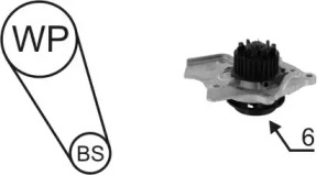 Водяной насос + комплект зубчатого ремня AIRTEX WPK-195801