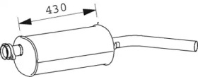 Глушитель выхлопных газов конечный DINEX 66372