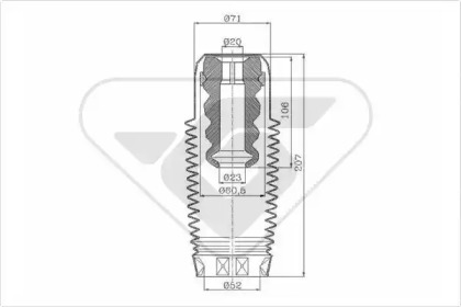 Пылезащитный комплект, амортизатор HUTCHINSON KP012