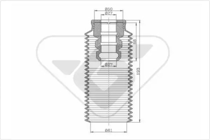 Пылезащитный комплект, амортизатор HUTCHINSON KP014