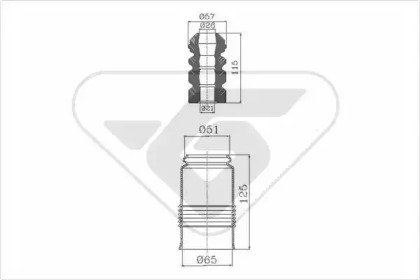 Пылезащитный комплект, амортизатор HUTCHINSON KP020