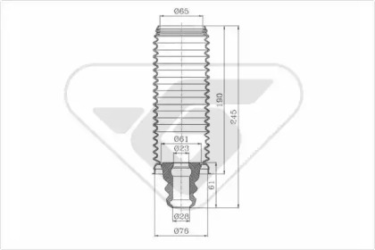 Пылезащитный комплект, амортизатор HUTCHINSON KP038