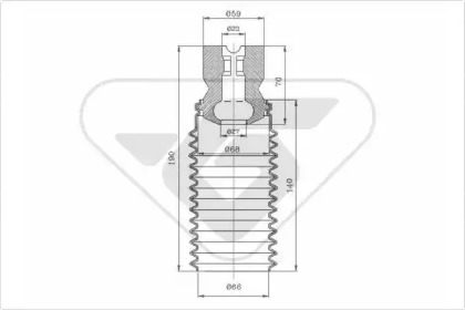 Пылезащитный комплект, амортизатор HUTCHINSON KP053