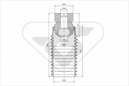 Пылезащитный комплект, амортизатор HUTCHINSON KP056