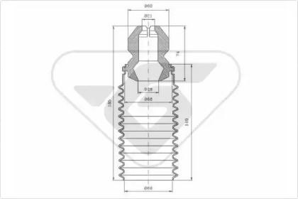 Пылезащитный комплект, амортизатор HUTCHINSON KP058
