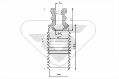 Пылезащитный комплект, амортизатор HUTCHINSON KP059