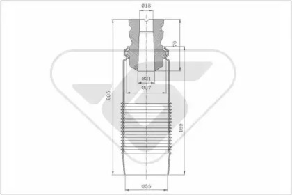 Пылезащитный комплект, амортизатор HUTCHINSON KP065