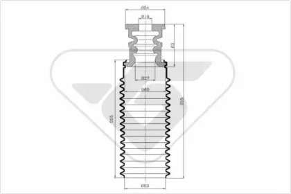 Пылезащитный комплект, амортизатор HUTCHINSON KP070