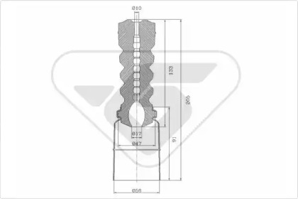 Пылезащитный комплект, амортизатор HUTCHINSON KP077