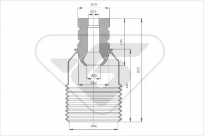 Пылезащитный комплект, амортизатор HUTCHINSON KP089