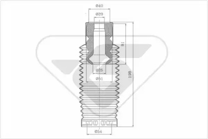 Пылезащитный комплект, амортизатор HUTCHINSON KP095