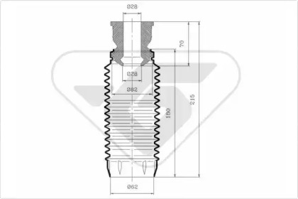 Пылезащитный комплект, амортизатор HUTCHINSON KP105