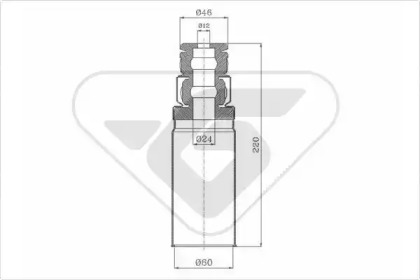 Пылезащитный комплект, амортизатор HUTCHINSON KP107