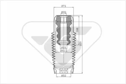 Пылезащитный комплект, амортизатор HUTCHINSON KP110