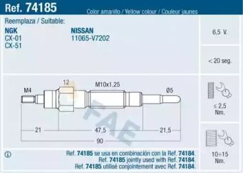 Свеча накаливания FAE 74185